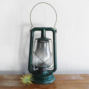 Antique Paulls Green Railroad Kerosene Hurricane Barn Lantern Antique Oil Lamp